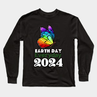 happy Earth day Everyday 2024  gift april 22 Rainbow Long Sleeve T-Shirt